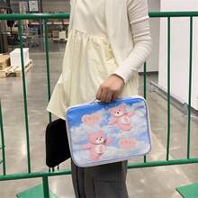 1个格子图案可爱卡通笔记本电脑保护套，适用于11/13英寸笔记本电脑，带内衬，返校必备 - 彩色 - 查看 10