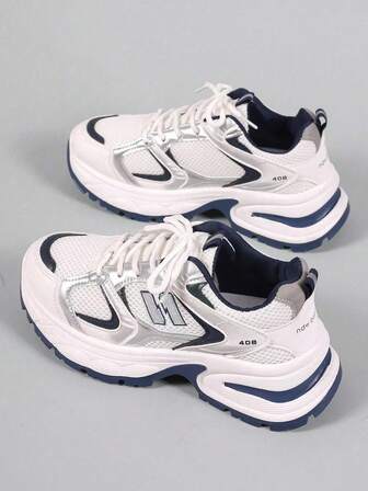 2026 New Women's Breathable Mesh Thick Sole Platform Sneakers, Suitable For All Seasons, Comfortable Casual Sports Chunky Sneakers