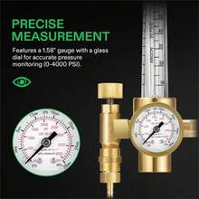 Regulador Con Flujómetro Para Gas Argón Co2 4000 Psi - Dorado - Ver 4