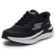 Skechers 女士系带跑步鞋，轻便舒适休闲户外运动鞋 - 黑色 - 查看 3