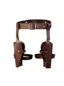 Étui de ceinture de style bracelet en PU avec sangles de cuisse : Fait partie d'un ensemble de ceinture de cow-boy occidental et d'étui, il sert de accessoire pratique pour le jeu de rôle, un accessoire vestimentaire et peut également être utilisé comme décoration de fête - A - Voir 6