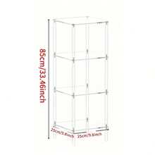 4-6 Tier Transparent Square Acrylic Bookshelf, Modern Corner Storage Rack Suitable For Living Room, Bedroom, Small Spaces - Transparent - View 11