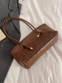 1个复古大容量手提包，通勤超大腋下包，时尚机车咖啡色女士手提包，PU实心油皮，肩带装饰，拉链封口，酒红色，户外办公女士单肩包，大学生背包，短途旅行，度假，礼物，情人节，纪念品，送给女朋友的礼物，生日礼物，购物，商务，最佳选择，适合日常使用 - 咖啡 - 查看 10