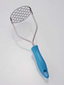 1pc Stainless Steel Non-Slip Handle Potato Masher, Manual Fruit & Vegetable Masher, Potato Ricer, Vegetable Grinder, Kitchen Tool, Cooking Utensil - Silver - View 12