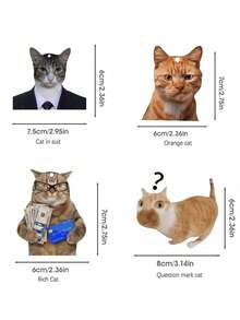 Cat Expression Pack In A Suit, Car Air Freshener, Wardrobe Air Freshener, Fragrance, Rearview Mirror Decoration, Car Interior Decoration, Natural Fragrance Air Purifier, Cartoon Bathroom Fragrance Pack, Living Room/Office/Bedroom Wall Decoration - 香片 - 查看 11