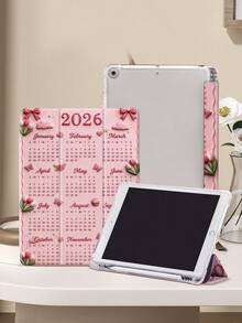郁金香2026年日历平板电脑保护套，兼容iPad 9.7/10.2/10.5/10.9/12.9/Pro 11（第十代），兼容三星Galaxy Tab S6 Lite 10.4英寸，兼容Kindle Paperwhite（第十二代，2024年发布），Kindle（第十一代，2022年发布），柔软防摔保护，智能支架/自动唤醒/睡眠功能，绝佳的节日礼物。 - 彩色 - 查看 4