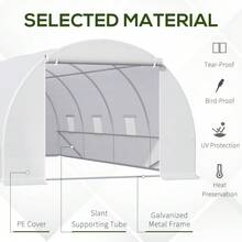 Professional-Grade Polytunnel For Garden & Backyard – 6x3x2m Greenhouse With 8 Windows & Zippered Door - Default - View 4