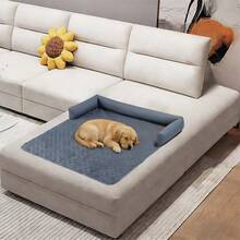 Waterproof Pet Sofa Cushion, Cat/Dog Bed Mat With Neck Pillow, Furniture Protector, Non-Slip Thin Pet Mattress, Suitable For Small/Medium/Large Pets, All Seasons - Light Grey - View 2