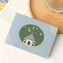 1pc Ramadan Themed Multi-Slot Bifold PU Leather Card Holder, Mini Wallet For Credit Cards, Driving License, Gift Cards - Fashion Design, Card Case, Wallet, Minimalist Wallet, Durable Wallet, Ramadan Gift - Blue - View 7