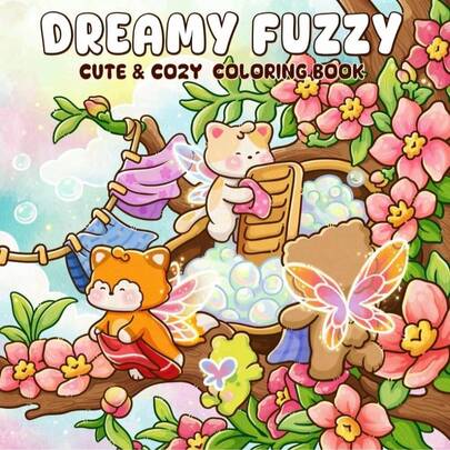 Dreamy Fuzzy: A Cute & Cozy Coloring Book For Adults And Teens Featuring Adorable Animals Friends In Magical Scenes For Stress Relief.Enhance Imagination And Color Perception Ability.It Is Suitable As A Gift For Friends, Couples, Family Members, Students And Teachers, And Can Also Be Used As School Supplies.Back To School.Chool.