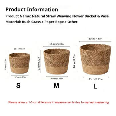 Large Round Handwoven Seagrass Planter Basket With Plastic Liner, Suitable For Gardening And Lawn Care, Multipurpose Planter, Natural Storage Basket, Living Room Decor, Balcony Decor, Home Decor Gift, Mother's Day Gift