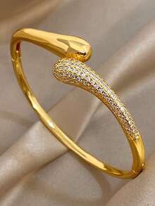 Ensemble de bracelet, bague et jonc plaqué or 18 carats, bijoux vintage pour femmes, convient pour la Saint-Valentin, les fêtes, le soir, le port quotidien, le Nouvel An, le mariage, la plage, Noël, l'anniversaire, la Fête des Mères, cadeau de demoiselle d'honneur de style bohème - Multicolore - Voir 7