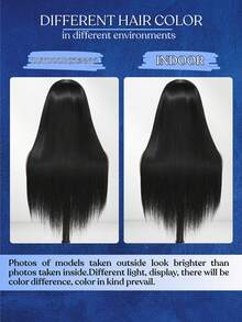 34 Inch 13x4 Lace Front Wigs Blended Human Hair 200 Density Straight HD Lace Front Wigs Pre Plucked Straight Glueless Human Hair 13x4 HD Frontal Human Hair Wig For Women - Natural & Black - View 10