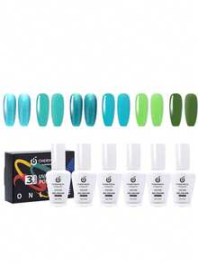 Pack de tres botellas de gel de esmalte de uñas de diferentes colores (15 ml cada una) con una fórmula de larga duración de calidad profesional, compatible con lámparas UV y LED. Proporciona un acabado brillante y firme, ideal para manicura avanzada en el entorno del hogar. Producto especialmente recomendado para adolescentes y adultos interesados en el cuidado de las uñas. También es una gran opción de regalo Cherimoya - Multicolor - Ver 9