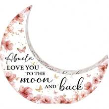 1件“奶奶爱你到月球再返回”礼物，月亮形状亚克力牌，孙辈送给奶奶的最佳生日礼物 - 彩色 - 查看 15