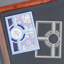 Creative Circle And Border Cutting Dies, DIY Scrapbooking Album And Embossing Stencil, Greeting Card Making Tool, Card Paper Cutting Crafts ,Gift Card Making Template Die Cuts. - Silver - View 6