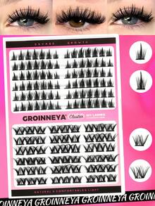 GROINNEYA 138Pcs Spiky DIY Lashes Large Capacity Individual Lashes Thick Fluffy Lash Clusters Soft Band Cluster Lashes Criss-Cross Luxury Eyelash Extension,Thick Individual Section Pure Wild Makeup DIY At Homelash Clusters,For Daily, Party - C - View 1