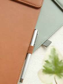 1pc Personalized Magnetic Clipboard, Customized A4 File Folder, Menu Board, Executive Meeting Folder With Pen Holder, File Folder With Gold Letter Engraving, Business Organization Gift - Multicolor - View 7