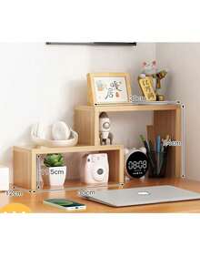 1 件装简约多层可调节置物架，创意阶梯式桌面收纳架，多功能展示架，适用于客厅、卧室、办公室 - 彩色 - 查看 15