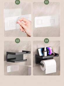 1个多功能浴室纸巾架，免钻孔壁挂式面巾/卫生纸收纳架，家居浴室配件