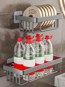 Wall Mounted Floating Shelves, Space-Saving Storage Rack For Kitchen, Bathroom - Gray-mS0646 - View 4