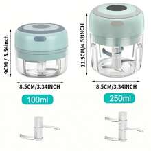 SOKANY 8.45oz Wireless Electric Mini Garlic Press, 23W High Power, Stainless Steel Triple Blade, USB Rechargeable. Suitable For Crushing Garlic, Chili, Onion, Ground Meat, Nuts, Etc. Great For Kitchen And Camping, Essential Food Processor Tool. - màu xanh lá - Xem 4