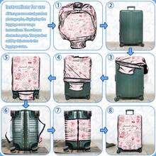 1pc Luggage Cover Suitcase Protective Sleeve, Multiple Sizes Available. Made Of Polyester Fiber, Scratch-Resistant & Wear-Resistant, Unisex. Ideal For Business Trips And Summer Vacations. Easy To Hand Wash And Detachable, A Must-Have Travel Accesso - Multicolor - View 7