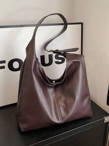 复古通勤纹理单肩包，新款韩版时尚腋下包，女士手提包 - 彩色 - 查看 12