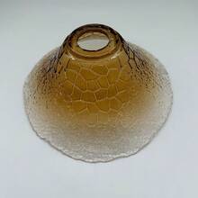 10.24 Inch Amber Glass Crackle Finish Flared Lamp Shade, E26/E27 Universal Base, Suitable For Kitchen Island, Dining Room, Living Room, Bedroom, Hallway, Entryway, Bar, Hotel, Cafe