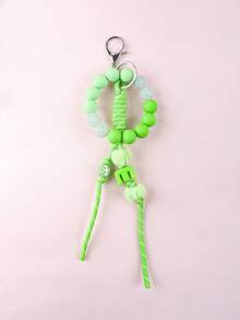 1pc Customized Macaron Silicone Beaded Keychain, Braided Rope Lanyard, Girly Portable Key Chain, Phone Strap, Car Pendant, Customized With 1 English Letter, Customized Birthday Gift - Silicone Beaded Keychain - View 14