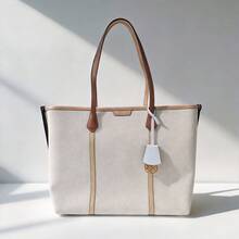 Tory Burch Simple Large Capacity Canvas Tote Bag 149766 - Beige - View 2