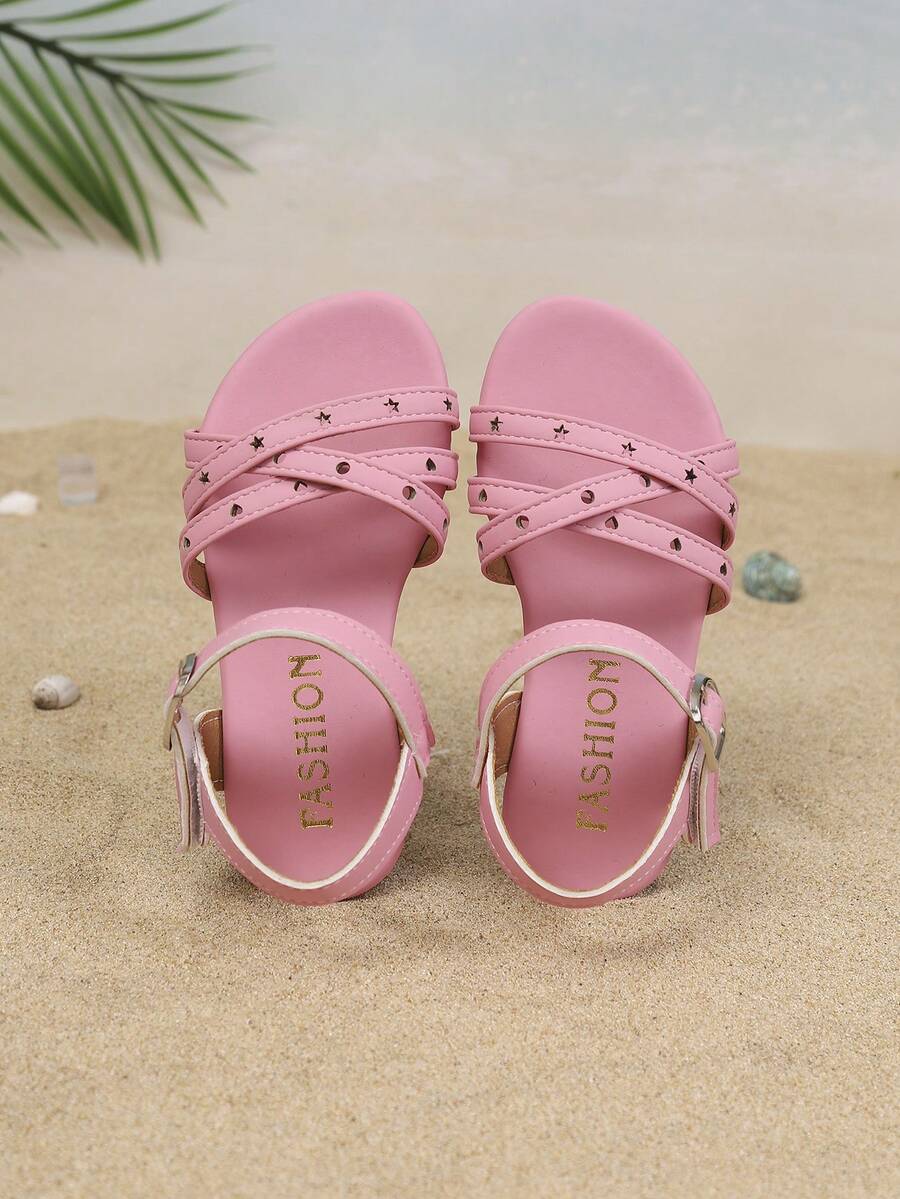 儿童时尚户外凉鞋，夏季方头平底鞋，一体式凉鞋，新款时尚优雅简约设计，高品质儿童春夏鞋履