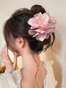 1pc Boho Style Oversized Faux Flower Hair Claw Clip, Suitable For Vacation, Everyday Use, Women Hair Accessories Beach Hair Clips Vacation Hair Clutch Summer - Multicolor - View 9
