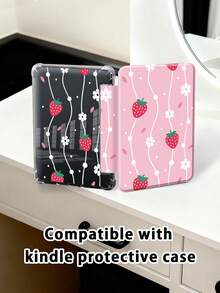 Strawberries, White Cherry Blossoms, Stripes Tablet Case Compatible With IPad Air 11-Inch M3 2025 / M2 2024, IPad Air 5th Generation 2022 , IPad (A16) 11 Inch 11th Generation 2025,Compatible With Samsung Galaxy Tab,Kindle Paperwhite 12th Gen 2024, Clear Back ,Fashion Pattern Protective Case,Automatic Sleep And Wake-Up Function, Airbag Protection, Suitable For Gifts And Office Use - Multicolor - View 10