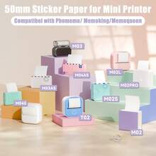 Self-Adhesive Thermal Sticker Paper, 53x28mm Mini Printer Paper, Compatible With Most Mini Thermal Printer HD Printing For Receipt Printers Instant Camera - Multicolor - View 2