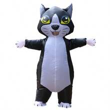 成人黑猫充气服装，卡通玩偶服装，节日派对表演道具，行走玩偶服装 - 彩色 - 查看 9