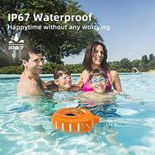 altavoz Bluetooth para ducha, IPX7 impermeable, portátil, sonido HD fuerte, estéreo, con luz LED, batería de 24 horas, ideal para ducha, piscina, playa, regalo para hombres - Naranja - Ver 3