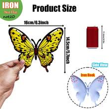 4 PEÇAS Decoração de Parede Externa Borboleta Metálica Vibrante, Escultura Externa Resistente à Ferrugem de 6.3 Polegadas com Ganchos Sem Ferramentas para Jardim, Pátio, Cerca e Varanda - Presente Perfeito para Inauguração, Dia das Mães, Família e Amigos - A - Visão 4