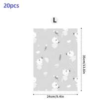 50个透明服装拉链包装袋，自封包装袋，卡通图案包装袋，节日礼品包装袋，服装包装袋，防水塑料袋，可重复使用自封拉链包装袋，旅行和日常收纳袋，以及服装分类包装袋 - 彩色 - 查看 9