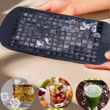 1pc Silicone Ice Tray, 160 Grid Mini Ice Cube Crushed Ice Smoothie Mold, Easy To Demould, Red, Black And Blue Optional - Multicolor - View 3