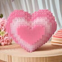 2026 New Heart-Shaped Building Blocks, Heart-Shaped Puzzle Toy For Proposal, Flower Bouquet & Teddy Bear Assembly Model, Valentine's Day Proposal Gift, Girlfriend Birthday Gift, Christmas Surprise Gift - Multicolor - View 1