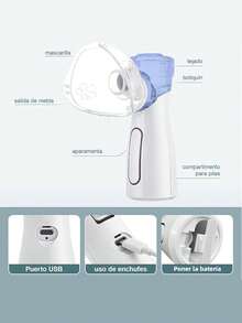 Nebulizer, Portable Nebulizer, Nebulizing Machine For Adults And Children, For Respiratory Problems, Nebulizing Masks And Adjustable Nebulization Rate, Mesh Nebulizer, Facial Hydration - Baby Blue - View 11