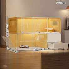 All-In-One Cat Cage, Litter Box, And Cat House, Indoor Cat Villa, Space-Saving Cat Condo - Multicolor - View 1