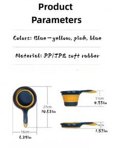 1个加厚可折叠时尚水勺，悬挂式家用厨房浴室可折叠塑料硅胶便捷水勺 - 彩色 - 查看 4