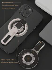 Magnetic Phone Holder – Dual-Sided Magnetic Ring Stand, 360° Rotatable & Foldable, Universal For Car Dashboard, Kitchen, Gym, Works With All Smartphones - Magnetic Phone Holder - View 3