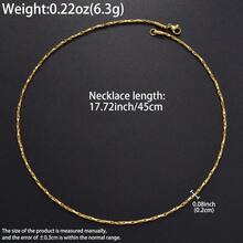 5件套简约18K镀金叠层项链套装，男女皆宜的百搭时尚配饰 - 金色 - 查看 10