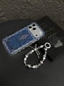 1件复古地域图案拼接独特对称设计建筑印花透明蕾丝边防摔手机保护壳，适合作为情人节、斋月等节日礼物送给女友/伴侣，兼容苹果 11/12/13/14/15/16/16 Pro/16 Pro Max、三星Galaxy A05/A15/A25/A35/A53/A54/A55/S23/S24。