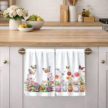 2/4 Pcs Floral Print Dish Towels, Super Absorbent Microfiber Modern Dish Cloths, Cooking And Baking Tea Towels, Cleaning Rags, Hand Towels, Highly Soft And Absorbent, Kitchen Decor, Gifts For Neighbors, Mothers, Birthdays, Housewarming For Friends, Kitchen Essentials, Daily Necessities - Multicolor - View 2