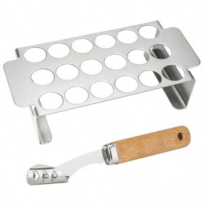 1pc Stainless Steel Chili Roasting Rack, Outdoor BBQ Non-Stick Grill With 18 Holes For Chili Peppers