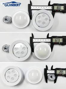 GLANBERT 4/2件套汽车彩色装饰灯，RGB遥控脚灯，高亮度多模式氛围灯，13色车内LED圆盘灯，车内夜灯，适用于汽车和家居装饰，触摸式氛围LED脚灯，高亮度多模式氛围灯（不含电池）